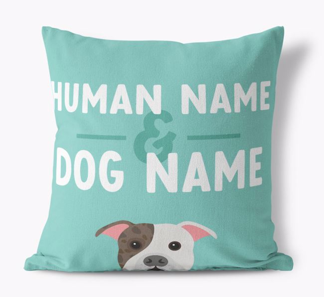 Human And Pet Name: Personalized {breedFullName} Canvas Pillow